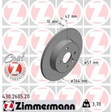 Zimmermann 430.2605.20 Arka Fren Aynası Astra H L67 04 14 Combo C 01 11 Meriva A 03 10 264X10X4DL Do