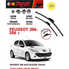 Phaff Peugeot 206 Silecek Takımı 14 16 Motor Araca Özel Aparat (2000-2014) Arası Uyumlu