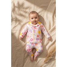 Hoppa Sunny Dreams %100 Pamuklu Çiçek ve Gökkuşağı Desenli Bebek Pijama Takımı - Yumuşak Dokulu Antialerj