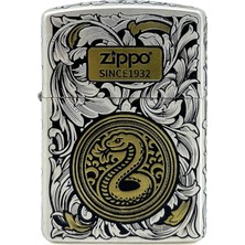 Zippo Deep Carve Snake Floral Dizayn Armor Case Özel Seri Çakmak