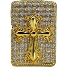 Zippo Özel Seri - Iced Out Zirkon Taşlı Haç Figürlü Lüks Çakmak