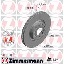 Zimmermann 100.3300.20 Ön Fren Aynası Havalı Vw Golf 03 09 Caddy 04 10 Passat 05 Jetta 05 Scirocco 0