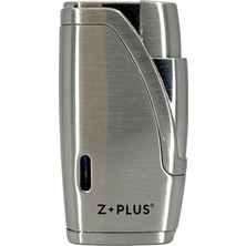 Z Plus Z+Plus Çift Torch Alevli, Entegre Delicili (Punch) Lüks Puro Çakmağı - Mat Krom
