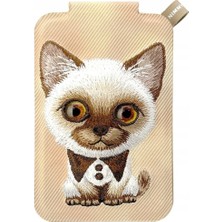 Nimmy Magsafe Uyumlu | 3D Gerçek Nakışlı Takip Eden Gözler Siyam Kedi Stand Kartlık - Big Eyes