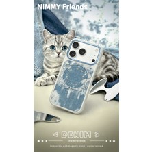 Nimmy iPhone 18 Pro Max / 17 Pro Max Uyumlu Magsafe Kılıf | Gerçek Kot Kaplamalı Metal Tuşlu - Gri