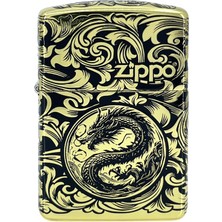 Zippo Armor® Dragon & Arabesque 360° Multi Cut Deep Carve Black - Epoxy Infill Dizayn Özel Seri Çakmak