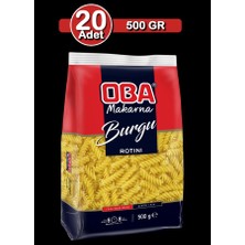 Oba Burgu Makarna 500 G x 20 Adet | Uzun Süreli Stok Paketi