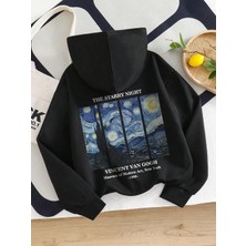 BarsDepo Van Gogh Baskılı Hoodie Sweatshirt %100 Pamuk | Supriz Hediyeli