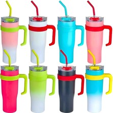 Wolawood Yüksek Kalite Mat Isı Muhafazalı Çelik Termos Kupa & Kulplu Kilitli Pipetli Sızdırmaz Termos Bardak, Sıcak Soğuk İçecek Mug 1'adet Random Renk
