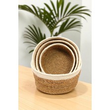 Digithome 4’lü Naturel Yuvarlak Organizer Sepet - PNL-PH35 S/4