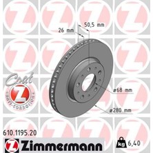 Zimmermann 610.1195.20 Ön Fren Aynası Volvo 850 91 97 -S70 C70 V70 960 2.0 2.5 2.5 20V 2.5 Tdı 97 28