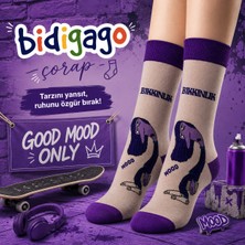 Bidigago Bıkkınlık Mood Desenli Unisex Çorap