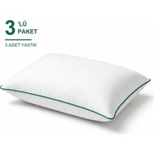 Binna Soft Comfort Touch Biyeli Yastık 3'li Paket 50X70 cm 900 gr Boncuk Silikon Elyaf Dolgulu - Zümrüt Yeşili