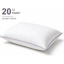 Binna Soft Eco Biyeli Yastık 20'li Paket 50X70 cm 600 gr Boncuk Silikon Elyaf Dolgulu - Lila