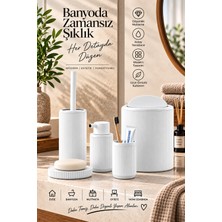 Mecra Life Mega Boy 8 Litre 5 Parça Banyo Seti – Çöp Kovası, Tuvalet Fırçası, Sıvı Sabunluk, Diş Fırçalık ve Katı Sabunluk