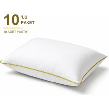 Binna Soft Comfort Touch Biyeli Yastık 10'li Paket 50X70 cm 900 gr Boncuk Silikon Elyaf Dolgulu - Sarı