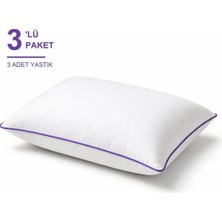 Binna Soft Comfort Touch Biyeli Yastık 3'li Paket 50X70 cm 900 gr Boncuk Silikon Elyaf Dolgulu - Mor