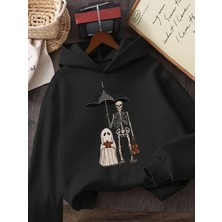 BarsDepo Hallowen Baskılı Hoodie Sweatshirt %100 Pamuk | Supriz Hediyeli