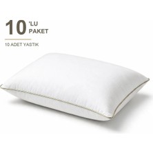 Binna Soft Eco Biyeli Yastık 10'li Paket 50X70 cm 800 gr Boncuk Silikon Elyaf Dolgulu - Bej