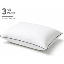 Binna Soft Eco Biyeli Yastık 3'li Paket 50X70 cm 600 gr Boncuk Silikon Elyaf Dolgulu - Füme