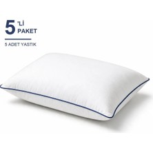 Binna Soft Eco Biyeli Yastık 5'li Paket 50X70 cm 700 gr Boncuk Silikon Elyaf Dolgulu - Indigo