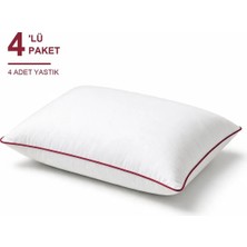 Binna Soft Comfort Touch Biyeli Yastık 4'li Paket 50X70 cm 900 gr Boncuk Silikon Elyaf Dolgulu - Vişne