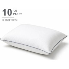 Binna Soft Eco Biyeli Yastık 10'li Paket 50X70 cm 800 gr Boncuk Silikon Elyaf Dolgulu - Gri