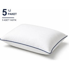 Binna Soft Comfort Touch Biyeli Yastık 5'li Paket 50X70 cm 900 gr Boncuk Silikon Elyaf Dolgulu - Lacivert