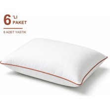 Binna Soft Eco Biyeli Yastık 6'li Paket 50X70 cm 600 gr Boncuk Silikon Elyaf Dolgulu - Kiremit