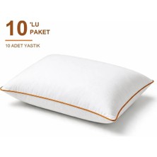 Binna Soft Comfort Touch Biyeli Yastık 10'li Paket 50X70 cm 900 gr Boncuk Silikon Elyaf Dolgulu - Turuncu