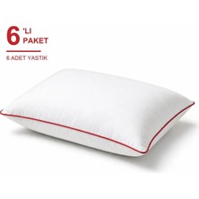 Binna Soft Eco Biyeli Yastık 6'li Paket 50X70 cm 800 gr Boncuk Silikon Elyaf Dolgulu - Kırmızı