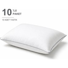 Binna Soft Comfort Touch Biyeli Yastık 10'li Paket 50X70 cm 900 gr Boncuk Silikon Elyaf Dolgulu - Gümüş