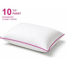 Binna Soft Comfort Touch Biyeli Yastık 10'li Paket 50X70 cm 900 gr Boncuk Silikon Elyaf Dolgulu - Fuşya