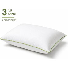 Binna Soft Eco Biyeli Yastık 3'li Paket 50X70 cm 600 gr Boncuk Silikon Elyaf Dolgulu - Çağla Yeşili