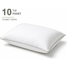 Binna Soft Comfort Touch Biyeli Yastık 10'li Paket 50X70 cm 900 gr Boncuk Silikon Elyaf Dolgulu - Taş