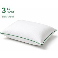 Binna Soft Comfort Touch Biyeli Yastık 3'li Paket 50X70 cm 900 gr Boncuk Silikon Elyaf Dolgulu - Yeşil