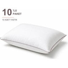 Binna Soft Eco Biyeli Yastık 10'li Paket 50X70 cm 800 gr Boncuk Silikon Elyaf Dolgulu - Pudra