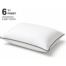 Binna Soft Eco Biyeli Yastık 6'li Paket 50X70 cm 800 gr Boncuk Silikon Elyaf Dolgulu - Siyah