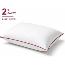 Binna Soft Cloud Support Biyeli Yastık 2'li Paket 50X70 cm 1100 gr Boncuk Silikon Elyaf Dolgulu - Vişne