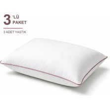 Binna Soft Comfort Touch Biyeli Yastık 3'li Paket 50X70 cm 900 gr Boncuk Silikon Elyaf Dolgulu - Gül Kurusu