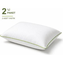 Binna Soft Cloud Support Biyeli Yastık 2'li Paket 50X70 cm 1100 gr Boncuk Silikon Elyaf Dolgulu - Çağla Yeşili