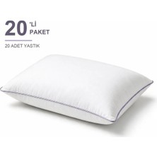 Binna Soft Eco Biyeli Yastık 20'li Paket 50X70 cm 600 gr Boncuk Silikon Elyaf Dolgulu - Lavanta