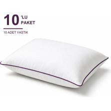 Binna Soft Eco Biyeli Yastık 10'li Paket 50X70 cm 800 gr Boncuk Silikon Elyaf Dolgulu - Mürdüm