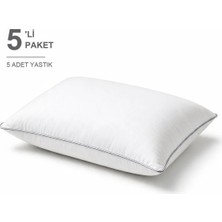 Binna Soft Eco Biyeli Yastık 5'li Paket 50X70 cm 700 gr Boncuk Silikon Elyaf Dolgulu - Açık Gri