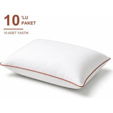 Binna Soft Comfort Touch Biyeli Yastık 10'li Paket 50X70 cm 900 gr Boncuk Silikon Elyaf Dolgulu - Kiremit