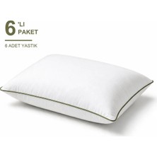 Binna Soft Comfort Touch Biyeli Yastık 6'li Paket 50X70 cm 900 gr Boncuk Silikon Elyaf Dolgulu - Haki