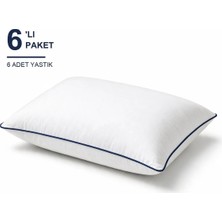 Binna Soft Comfort Touch Biyeli Yastık 6'li Paket 50X70 cm 900 gr Boncuk Silikon Elyaf Dolgulu - Lacivert