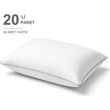 Binna Soft Comfort Touch Biyeli Yastık 20'li Paket 50X70 cm 1000 gr Boncuk Silikon Elyaf Dolgulu - Gümüş