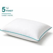 Binna Soft Comfort Touch Biyeli Yastık 5'li Paket 50X70 cm 900 gr Boncuk Silikon Elyaf Dolgulu - Turkuaz