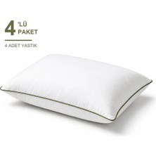 Binna Soft Eco Biyeli Yastık 4'li Paket 50X70 cm 800 gr Boncuk Silikon Elyaf Dolgulu - Haki